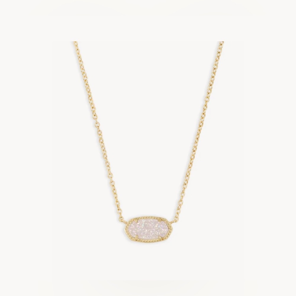 Kendra Scott Elisa Gold Pendant Necklace in Iridescent Drusy